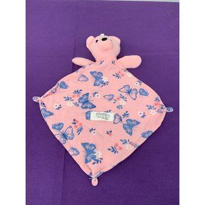 Sleep On It Mini Lovey Bear Pink Blue Butterflies Flowers Lovey Security Blanket